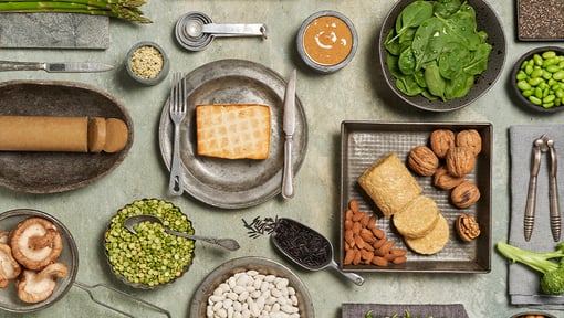 beautiful variety of plant based foods on a table