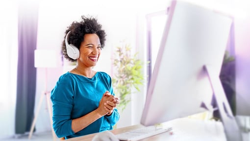 Well-being coach at desk